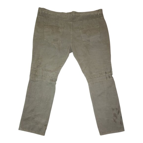 FWRD Denim & Co. Mens Jeans Size 48 Inseam 33 Distressed Cargo Pants Olive Green - Picture 2 of 13